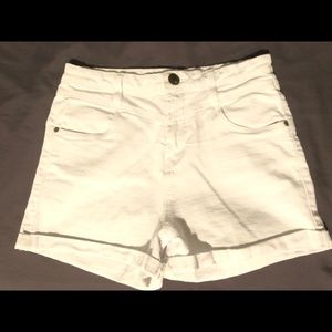 High Waisted White Shorts